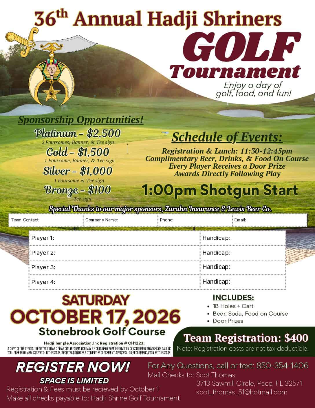 36th Annual Hadji Shriners Golf Tournament